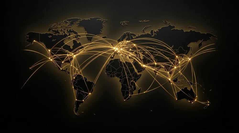 World map showing SPH Services' global flight network