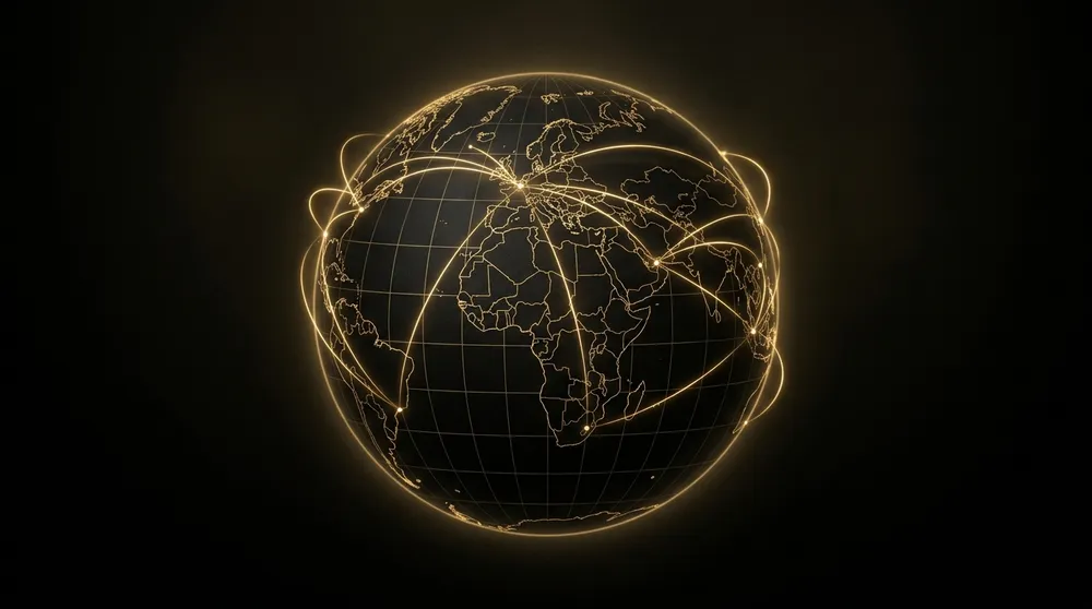 Globe showing SPH Services' global flight network